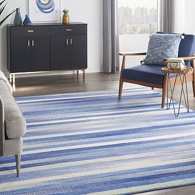 HomeRoots Rectangle Abstract Polypropylene Area Rug