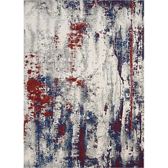 HomeRoots Rectangle Abstract Polyester Area Rug