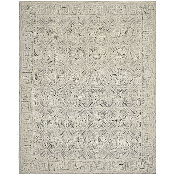 HomeRoots Rectangle Abstract Wool Area Rug