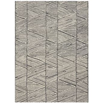 HomeRoots Rectangle Abstract Wool Area Rug