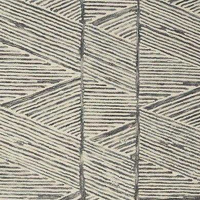 HomeRoots Rectangle Abstract Wool Area Rug
