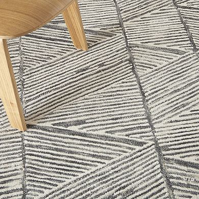 HomeRoots Rectangle Abstract Wool Area Rug