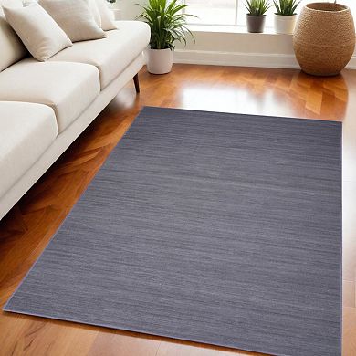 HomeRoots Rectangle Abstract Polyester Blend Area Rug