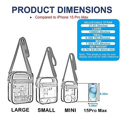 Clear Messenger Bag Crossbody Stadium Approved