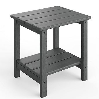 HDPE 2 tier Sturdy Patio End Table Weather Resistant for Adirondack Chair