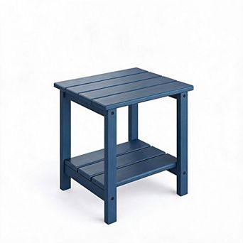 HDPE 2 tier Sturdy Patio End Table Weather Resistant for Adirondack Chair