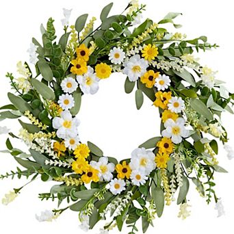 22" Artificial Spring Wreath Front Door Summer Wall Porch Easter