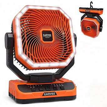 Portable Camping Fan 40000mAh Rechargeable Battery with Remote Timer LED Light 5 Speeds Oscillating