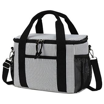 Corduroy Lunch Bag Tote Shoulder Wide-open