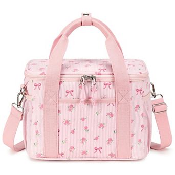 Corduroy Lunch Bag Tote Shoulder Wide-open
