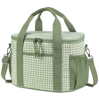 Corduroy Lunch Bag Tote Shoulder Wide-open