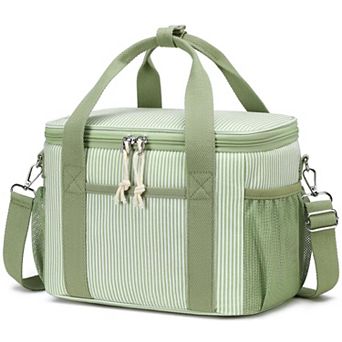Corduroy Lunch Bag Tote Shoulder Wide-open