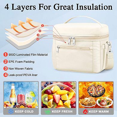Insulated Leak-proof Lunch Cooler Bag Portable Lightweight