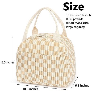 Corduroy Lunch Tote Women Work Picnic Travel