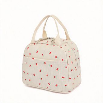 Corduroy Lunch Tote Women Work Picnic Travel