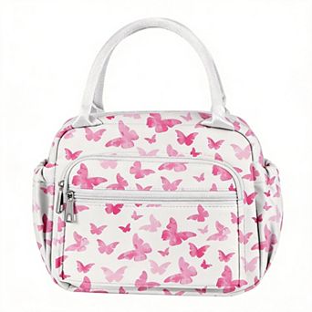 Lunch Bag Women Quilted Cooler Waterproof Butterfly