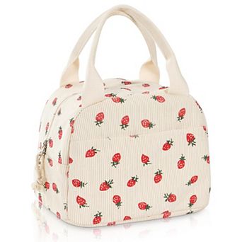 Lunch Bag Women Insulated Cooler Corduroy Tote Leakproof Travel Work Picnic