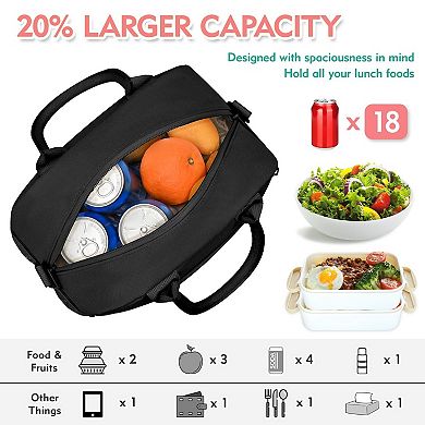 Lunch Bag Chenille Letter Tote Detachable Strap