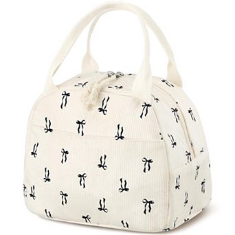 Bow Lunch Bag Corduroy Cooler Tote