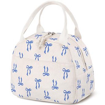 Bow Lunch Bag Corduroy Cooler Tote