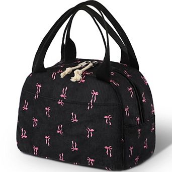 Bow Lunch Bag Corduroy Cooler Tote