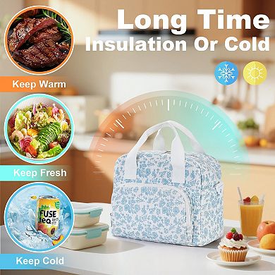 Quilted Lunch Bag Women Leakproof Cooler Tote