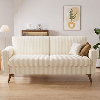 68" Loveseat Sofa, Comfy Corduroy Couch for Living Room, Mid Century Modern Love Seat Sofa, Corduroy