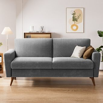 68" Loveseat Sofa, Comfy Corduroy Couch for Living Room, Mid Century Modern Love Seat Sofa, Corduroy