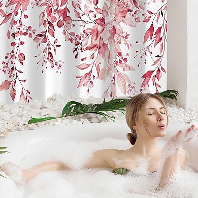 Eucalyptus Leaves Shower Curtain Watercolor Plant Bathroom Decor