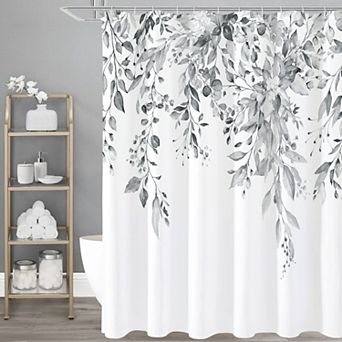 Eucalyptus Leaves Shower Curtain Watercolor Plant Bathroom Decor