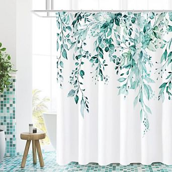 Eucalyptus Leaves Shower Curtain Watercolor Plant Bathroom Decor