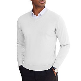 COOFANDY Men' V Neck Pullover Sweater Long Sleeve Casual Dress Slim Fit Knit Lightweight Sweaters