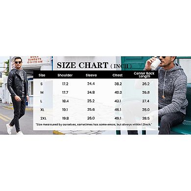 COOFANDY Men Knitted Hoodies Pullover Casual Long Sleeve Slim Fit Turtleneck Sweaters