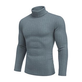 Ekouaer Mens Turtleneck Shirts Long Sleeve Ribbed Underwear Tops