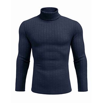 Ekouaer Mens Turtleneck Shirts Long Sleeve Ribbed Underwear Tops