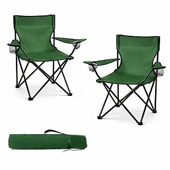 INQCMY 2 Pack Lightweight Foldable Camping Chairs 250lbs Capacity Portable Carry Bag
