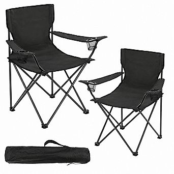 INQCMY 2 Pack Lightweight Foldable Camping Chairs 250lbs Capacity Portable Carry Bag