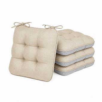 Memory Foam Chair Cushions Set Non Slip Comfort Support For Indoor Outdoor Use