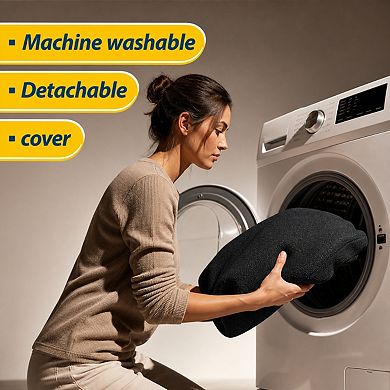 D shaped Chair Cushions Thick Dining Pads With Ties Removable Washable Covers For Seating