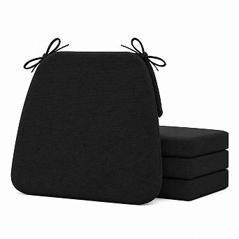 D shaped Chair Cushions Thick Dining Pads With Ties Removable Washable Covers For Seating