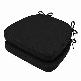 D shaped Chair Cushions Thick Dining Pads With Ties Removable Washable Covers