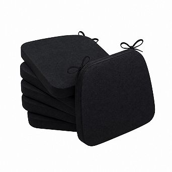 D shaped Chair Cushions Thick Dining Pads With Ties Removable Washable Cover