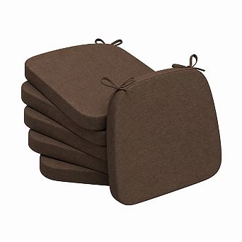 D shaped Chair Cushions Thick Dining Pads With Ties Removable Washable Cover