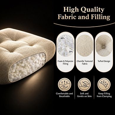 Tufted Chenille Dining Chair Cushions Non Slip Soft Supportive Seat Pads