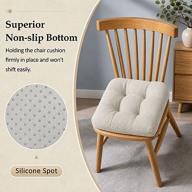 Tufted Chenille Dining Chair Cushions Non Slip Supportive Soft Indoor Pads