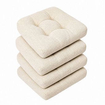 Tufted Chenille Dining Chair Cushions Non Slip Supportive Soft Indoor Pads
