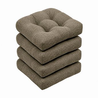 Tufted Chenille Dining Chair Cushions Non Slip Supportive Soft Indoor Pads