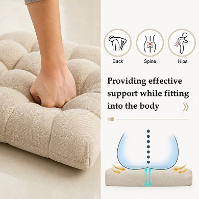 Tufted Chenille Dining Chair Cushions Non Slip Supportive Soft Seat Pads