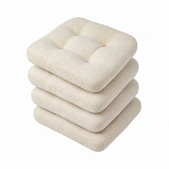 Tufted Chenille Dining Chair Cushions Non Slip Supportive Soft Seat Pads