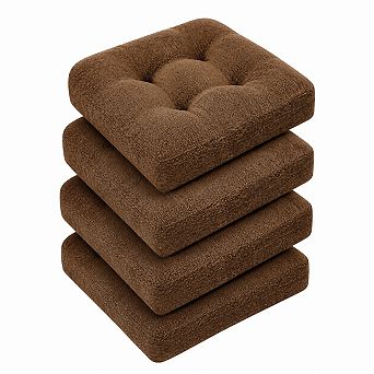 Tufted Chenille Dining Chair Cushions Non Slip Supportive Soft Seat Pads